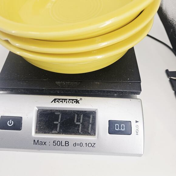 3 HLC Fiesta Yellow Medium Bistro Bowls Ceramic Homer Laughlin Kitchenware 6-7/8 - Picture 9 of 9